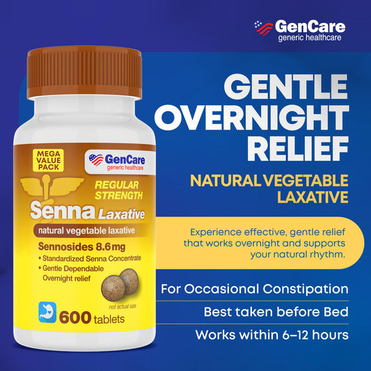 GenCare Senna 8.6mg tablets natural sennosides packaging