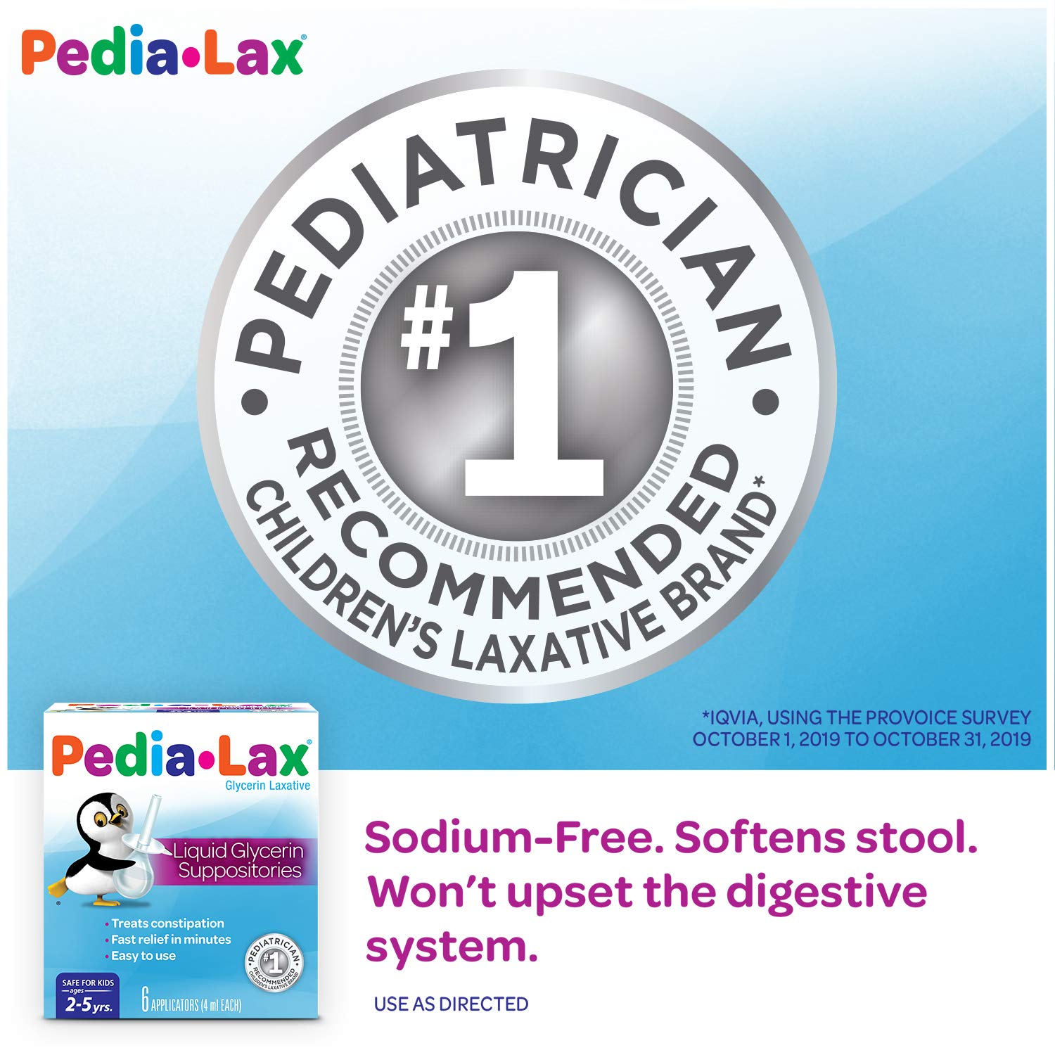Back of Pedia-Lax box with usage instructions for children