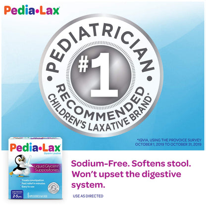Back of Pedia-Lax box with usage instructions for children