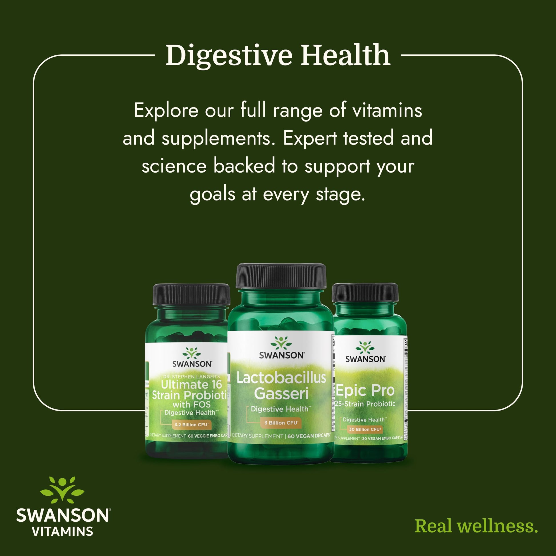 Swanson Lactobacillus Gasseri probiotic bottle highlighting metabolic support and satiety benefits