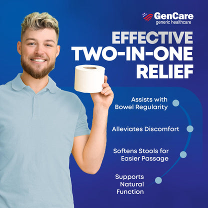 Close up of GenCare Senna-S bottle branding and tablet count