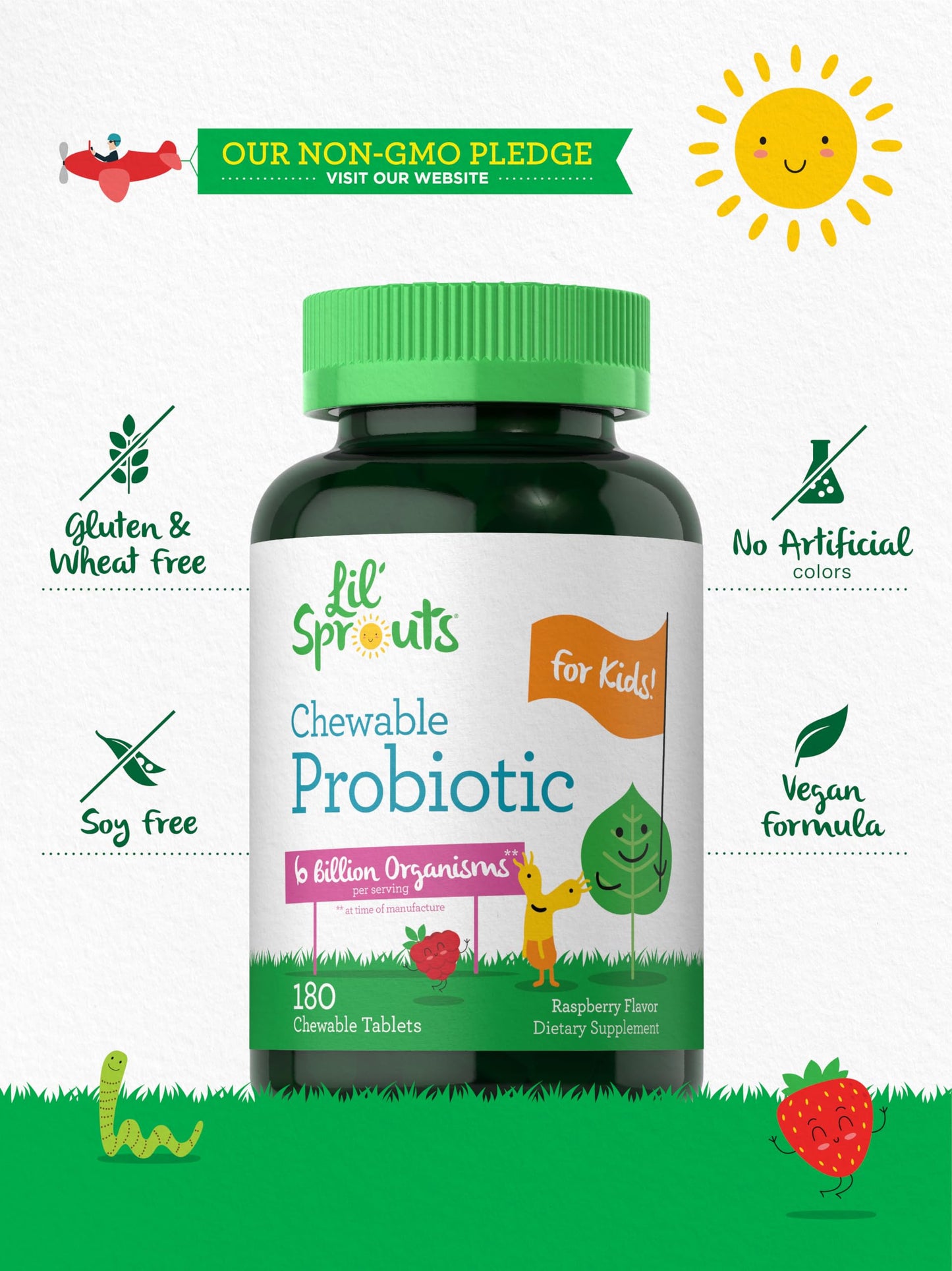 Non-GMO gluten free kid safe probiotic chewables product details