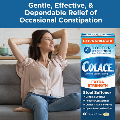 Colace Extra Strength Stool Softener bottle side view