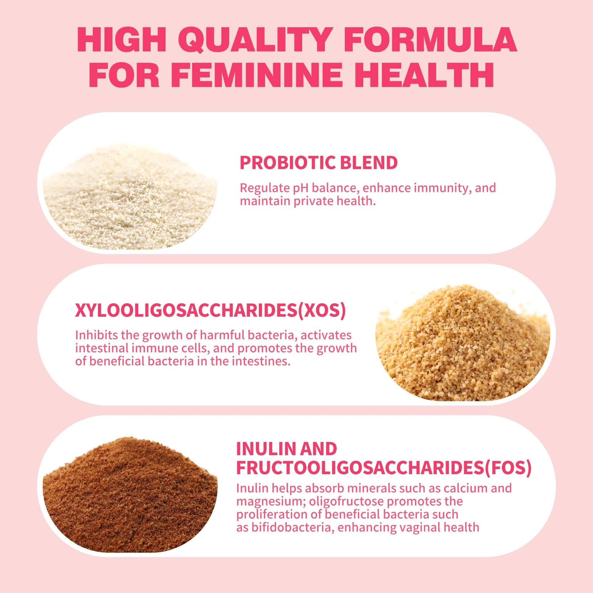 USA imported Bakakoul vaginal flora support capsules packaging side view with instructions