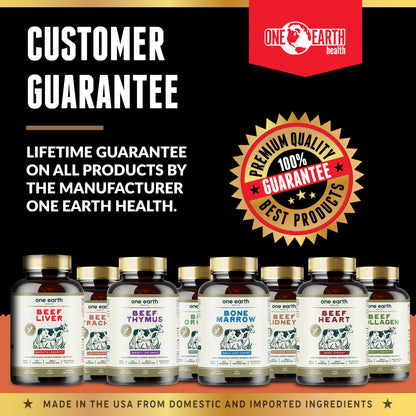 Authentic imported package of One Earth Health Thymus capsules demonstrating premium ancestral nutrition packaging.