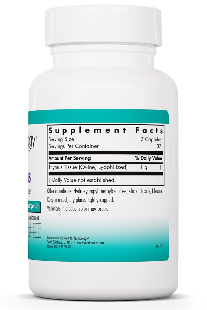 NutriCology raw ovine glandular extract supplement facts and ingredient label