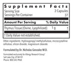 Freeze dried thymus glandular supplement by Allergy Research Group for daily wellness routine