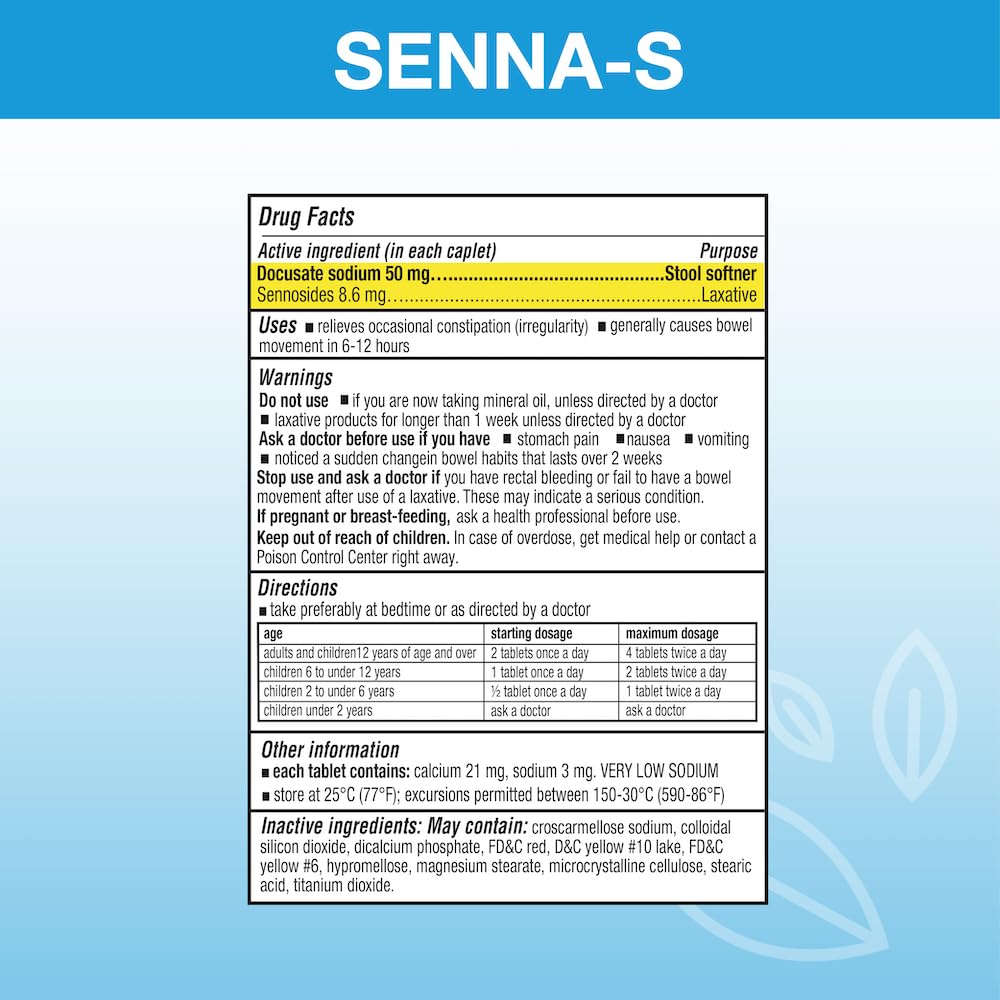 Puregen Labs Senna-S dual action formula label detail