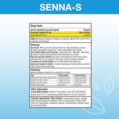 Puregen Labs Senna-S dual action formula label detail