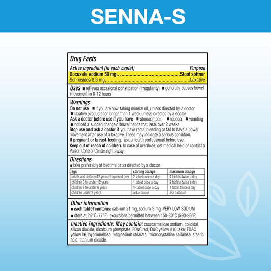 Puregen Labs Senna-S dual action formula label detail