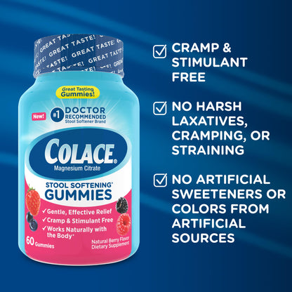 Colace stool softener packaging showing stimulant-free seal