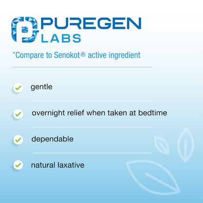 Puregen Labs Senna-S dietary supplement for constipation relief