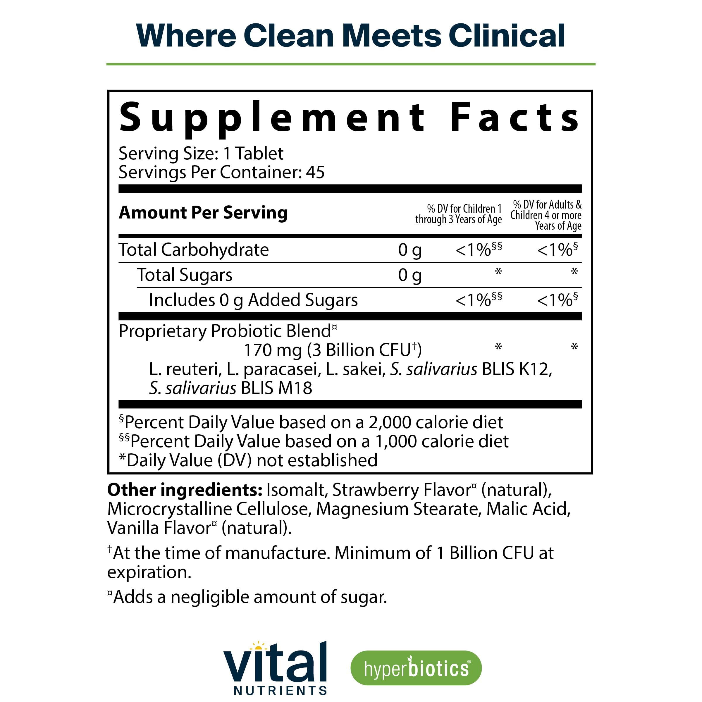 Hyperbiotics children oral probiotic supplement for ear nose and throat health