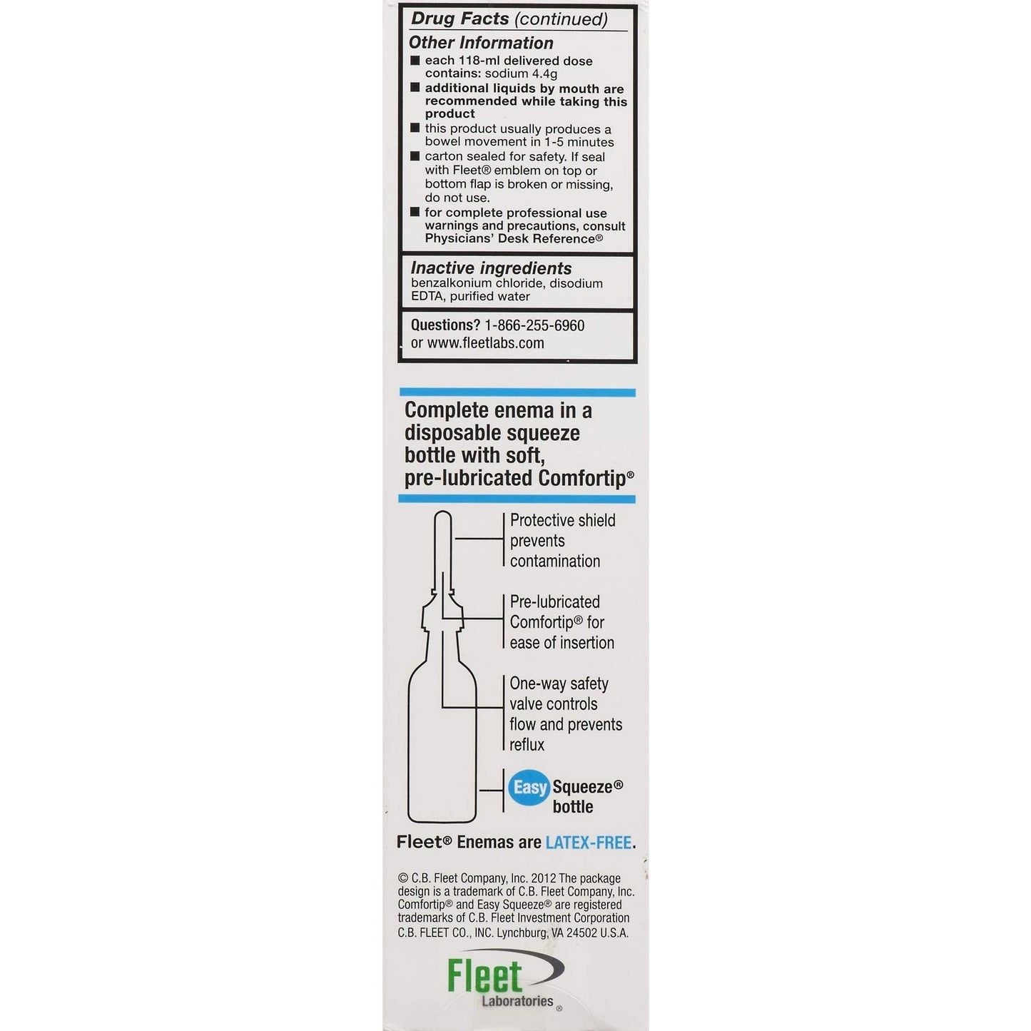 Fleet saline laxative 4.5 fluid ounce bottle