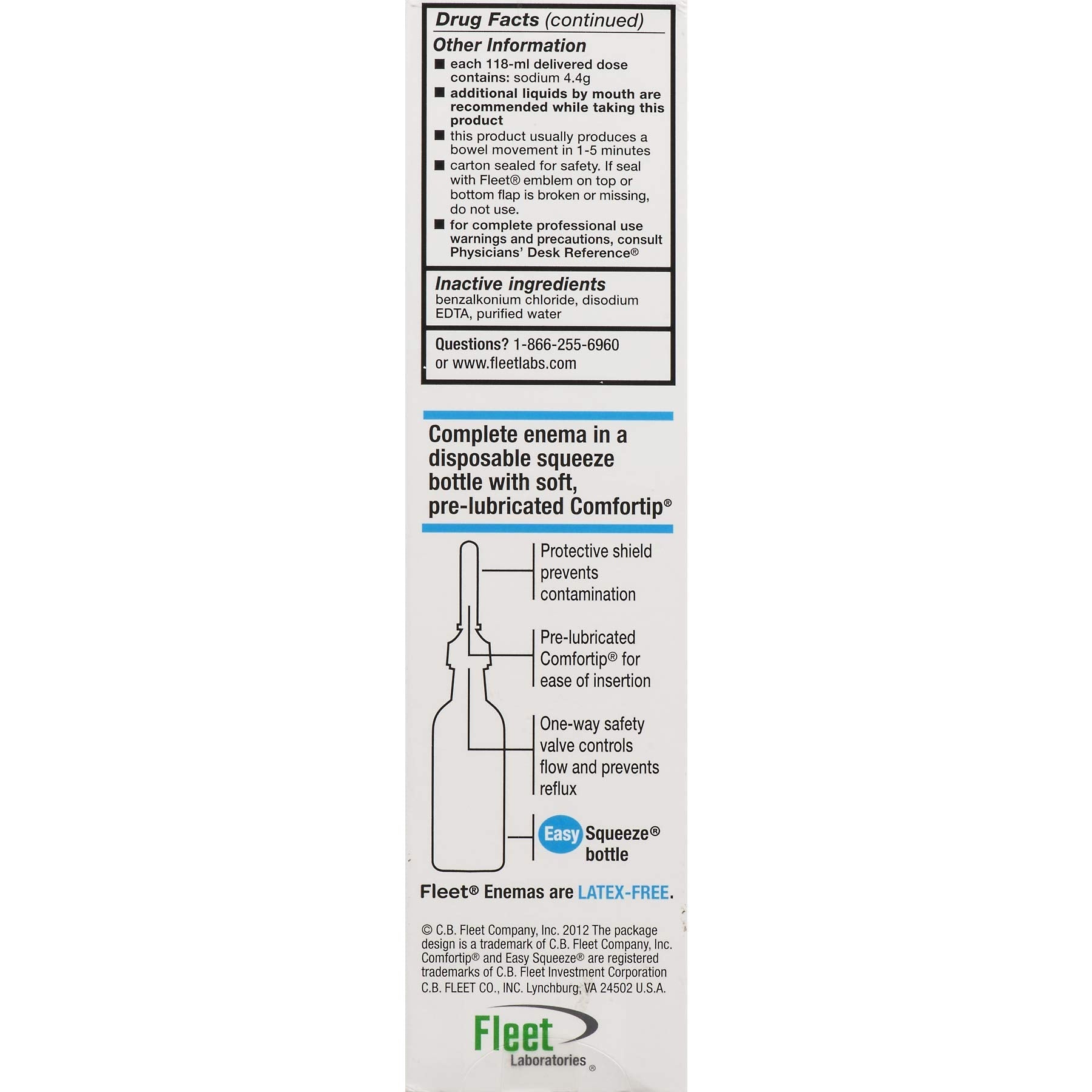 Fleet saline laxative 4.5 fluid ounce bottle