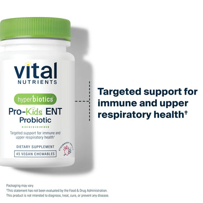 Hyperbiotics Pro Kids ENT probiotic nutrition facts and ingredient list label