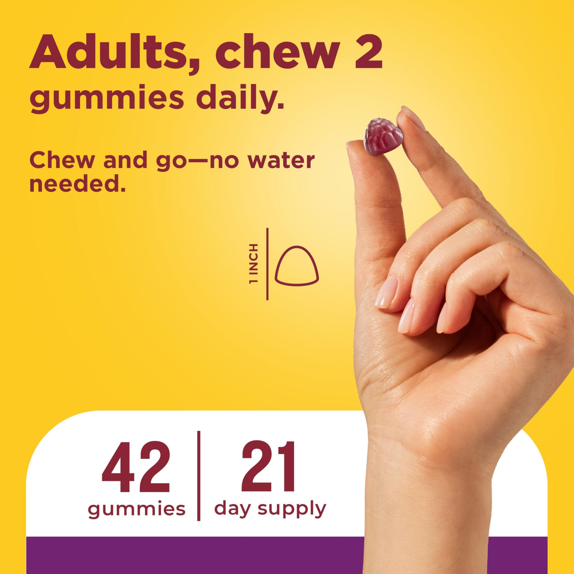 Nature Made digestive supplement 42 count bottle isolated on a clean white setup.