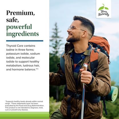 Gluten free and non GMO Terry Naturally Thyroid Care packaging details