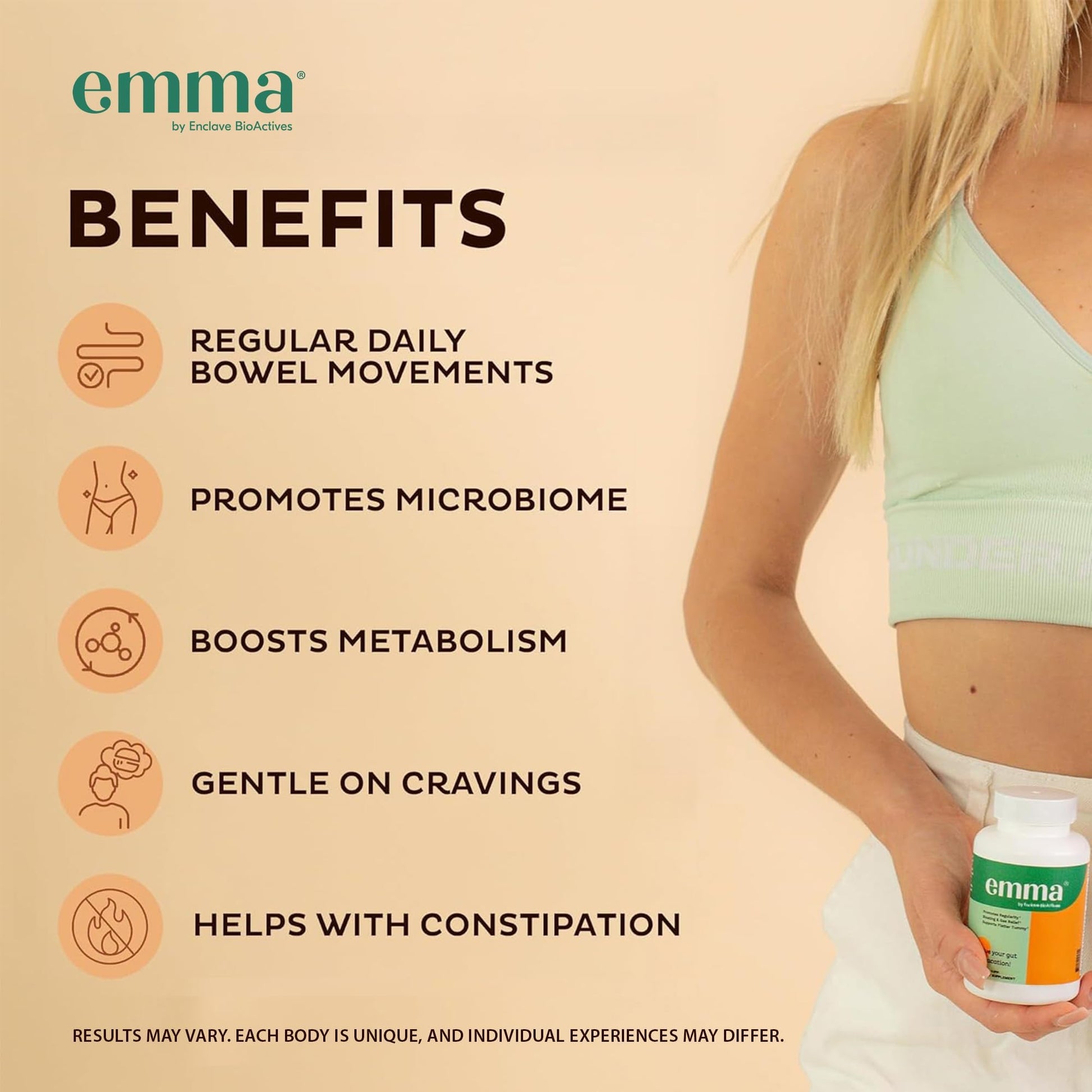 Doctor endorsed Emma gut health formula label