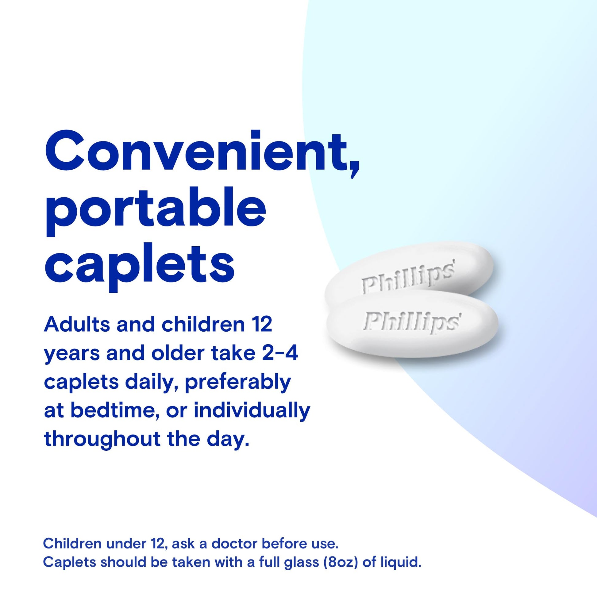 Phillips' Laxative 100 count caplets box top view