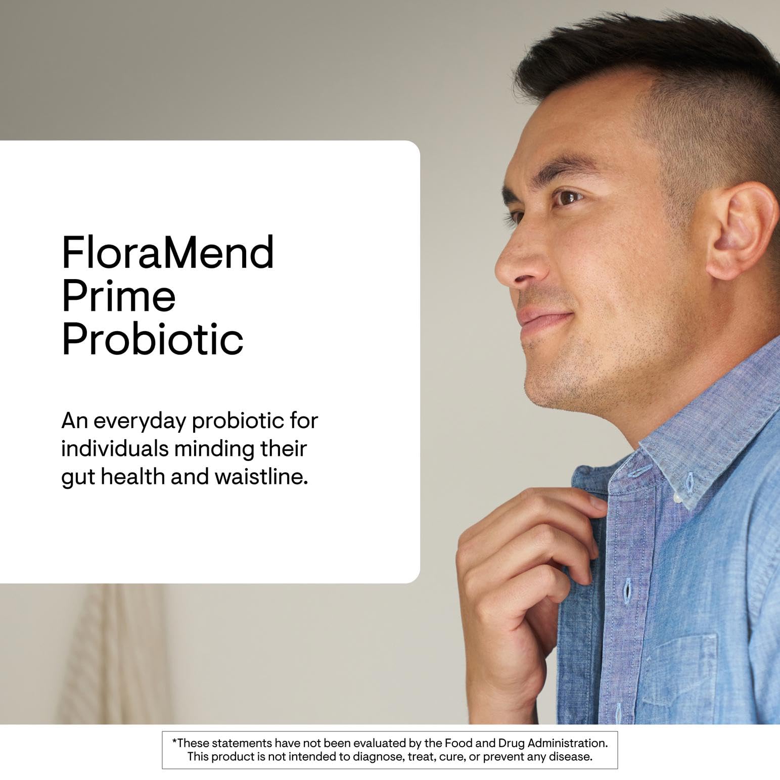 Thorne FloraMend Prime Probiotic capsule view illustrating the small vegetarian capsule size.