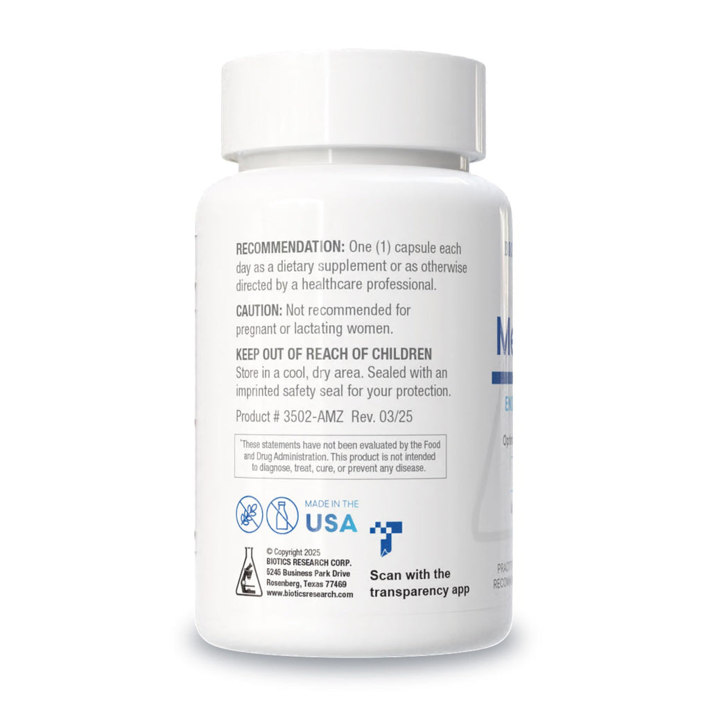 Biotics Research Meda Stim ingredients list featuring iodine and selenium