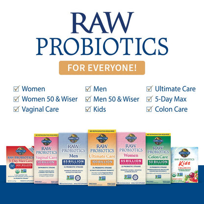 Garden of Life raw probiotics colon care packaging with protective seal visible