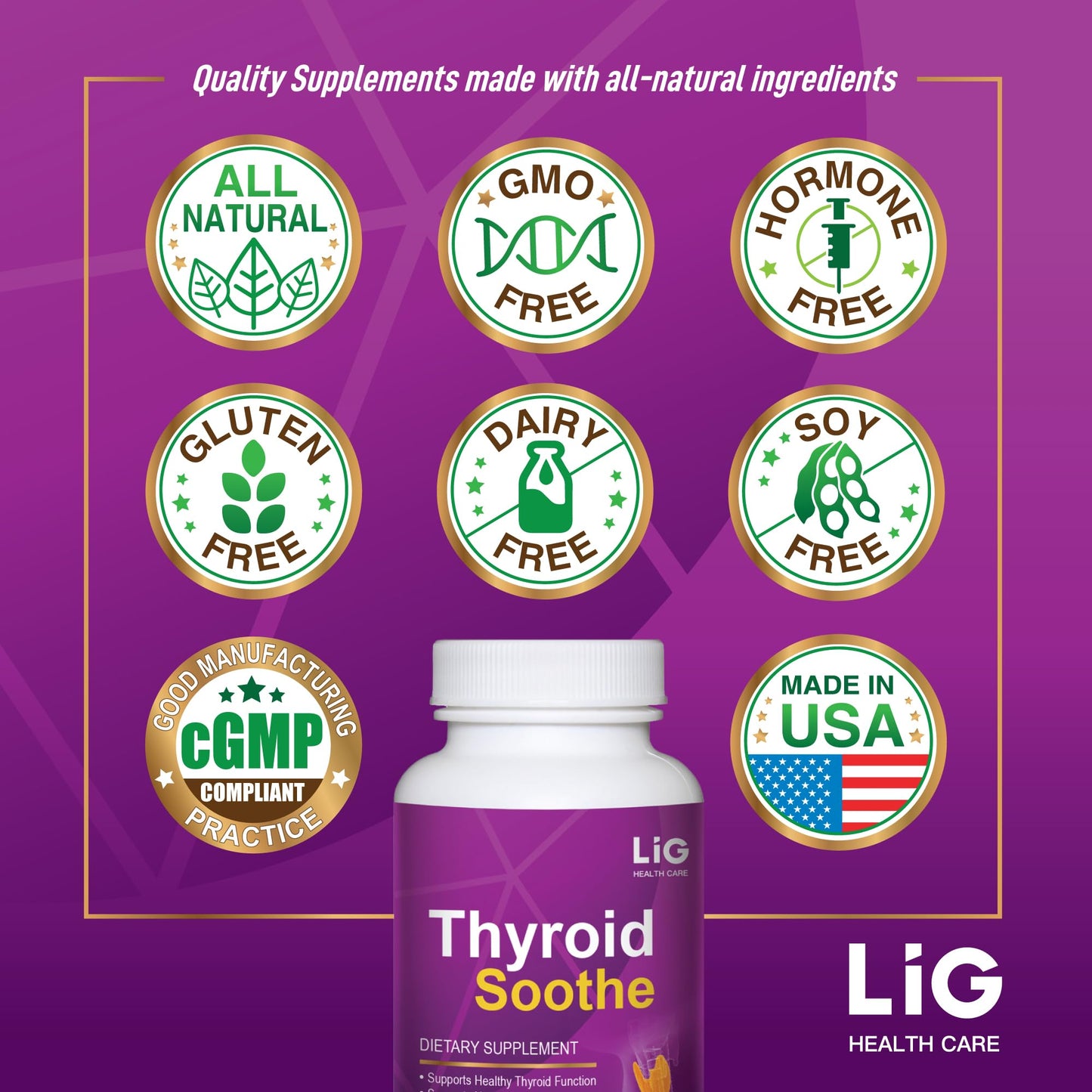 LIG Health Care Thyroid Soothe premium overactive thyroid support formula