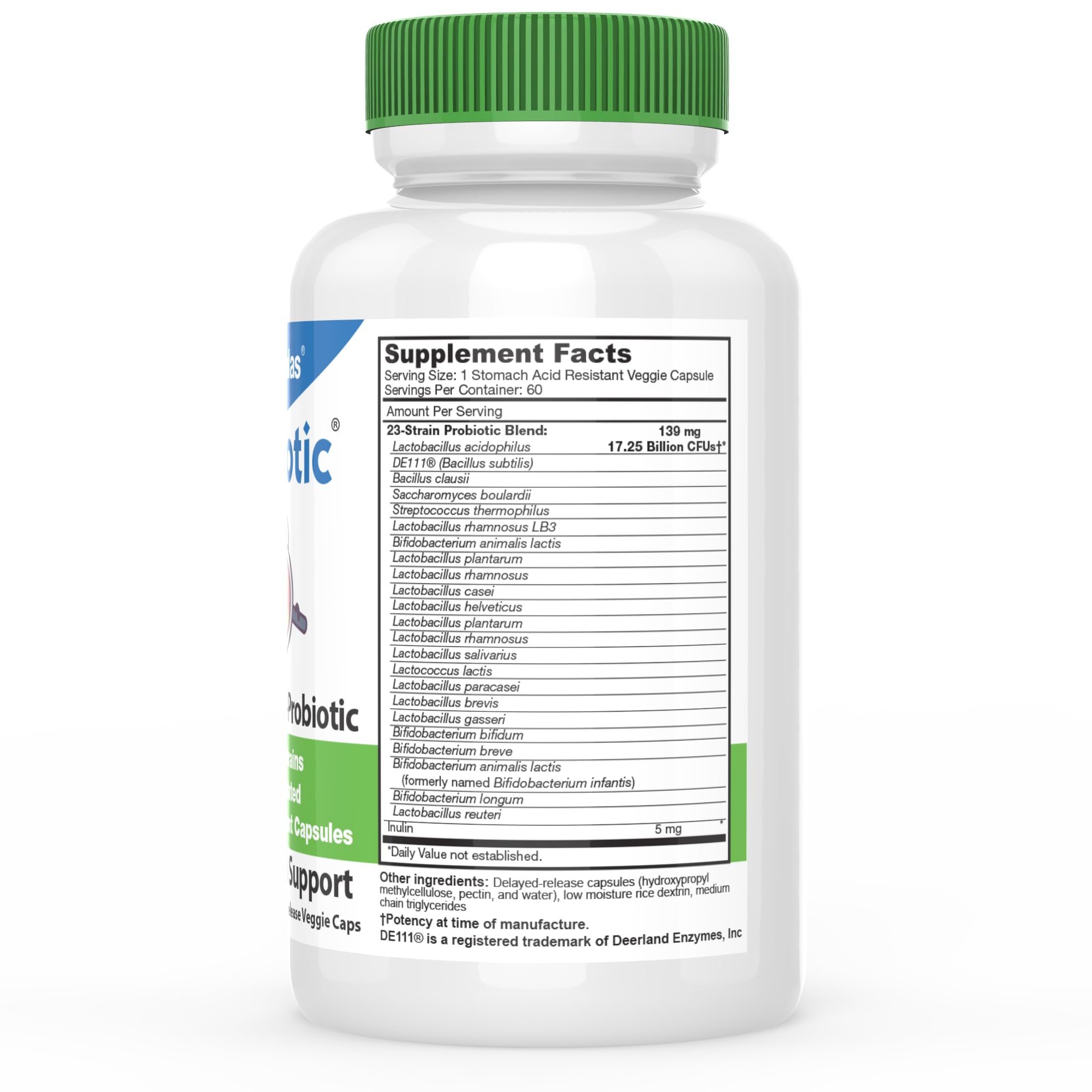 DrFormulas Nexabiotic Multi Probiotic supplement showing product facts and 23 strain formulation details