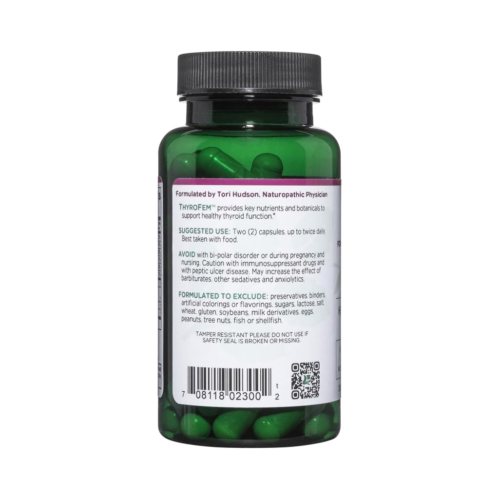 Vitanica ThyroFem 60 vegetarian capsules with iodine and ashwagandha ingredients list