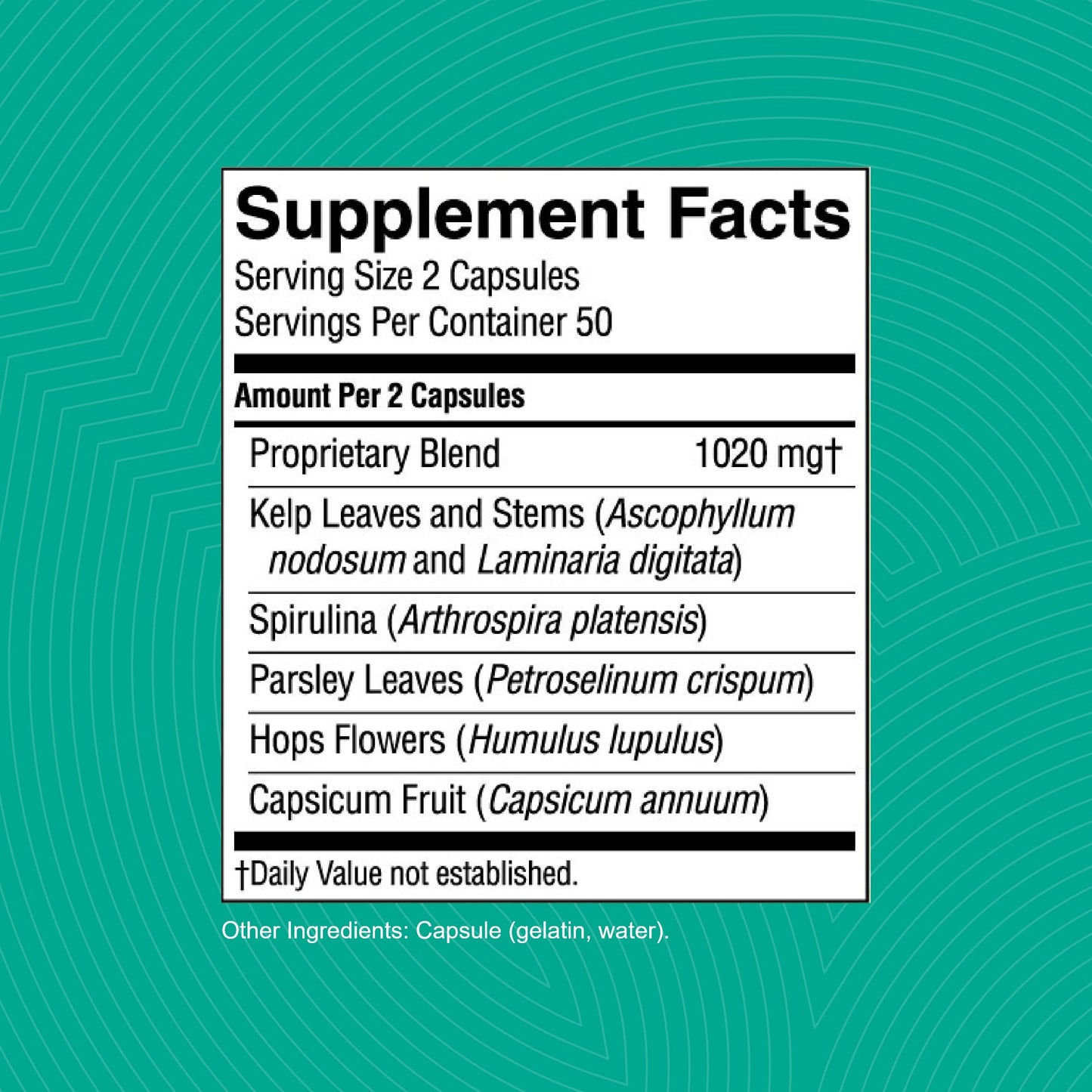 Imported TS II capsules by Nature's Sunshine for underactive thyroid care close up