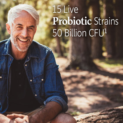 Premium imported Garden of Life men's daily probiotic and vitamin D3 supplement container.