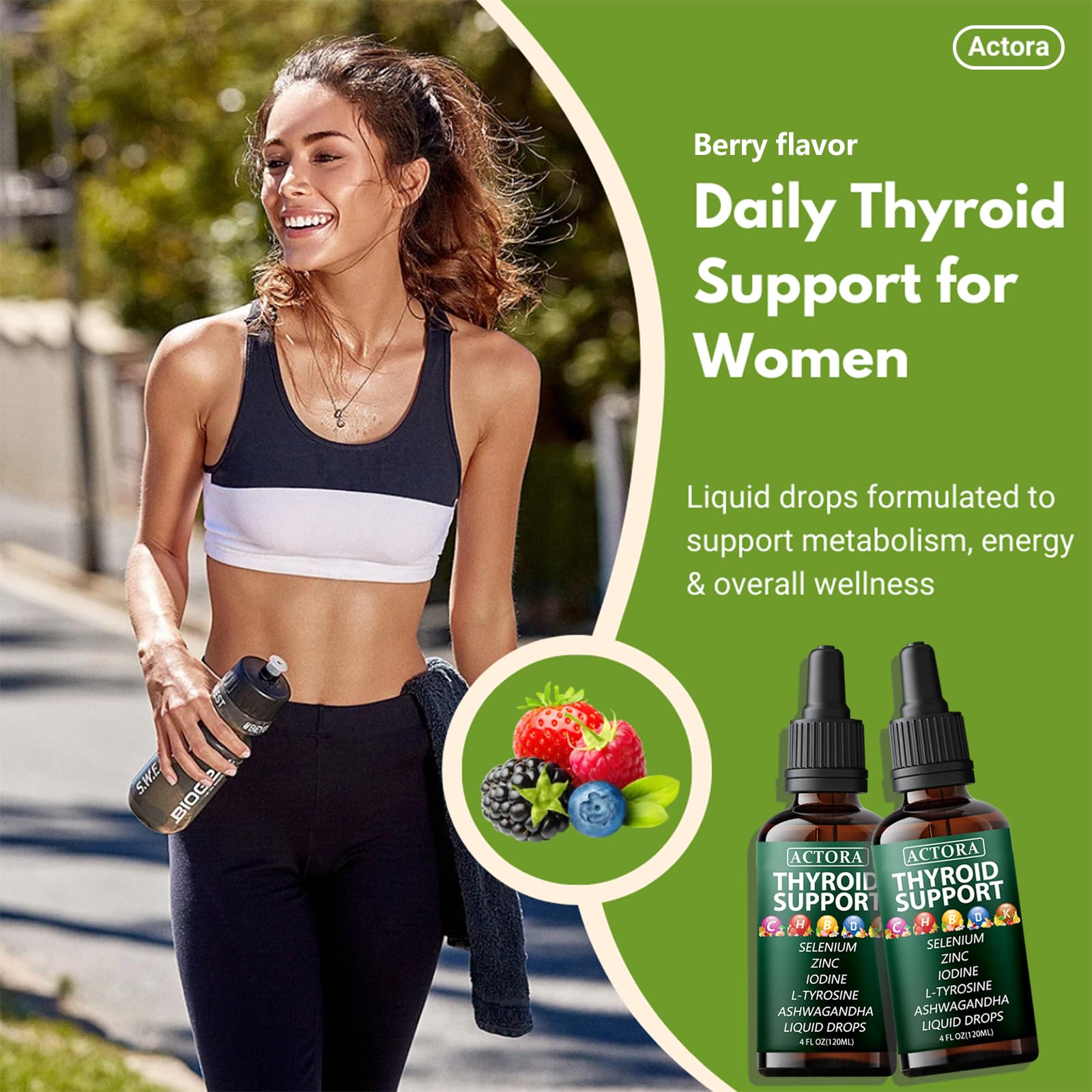 Savari Actora berry flavored daily hormonal balance supplement dropper.