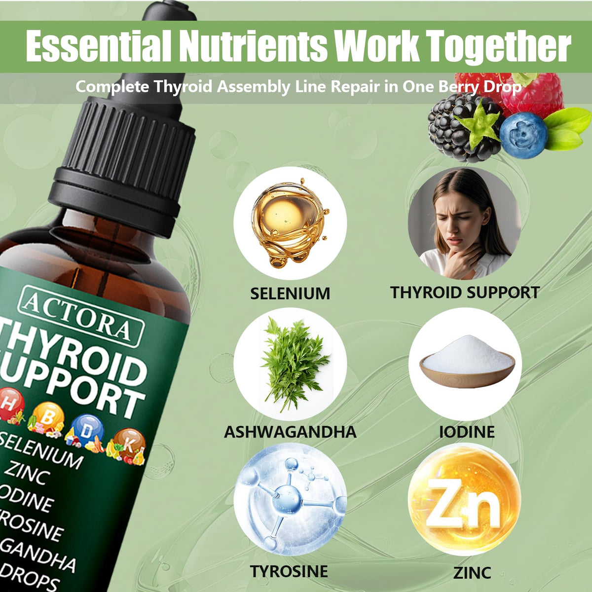 Savari Actora thyroid support liquid drops lifestyle serving suggestion