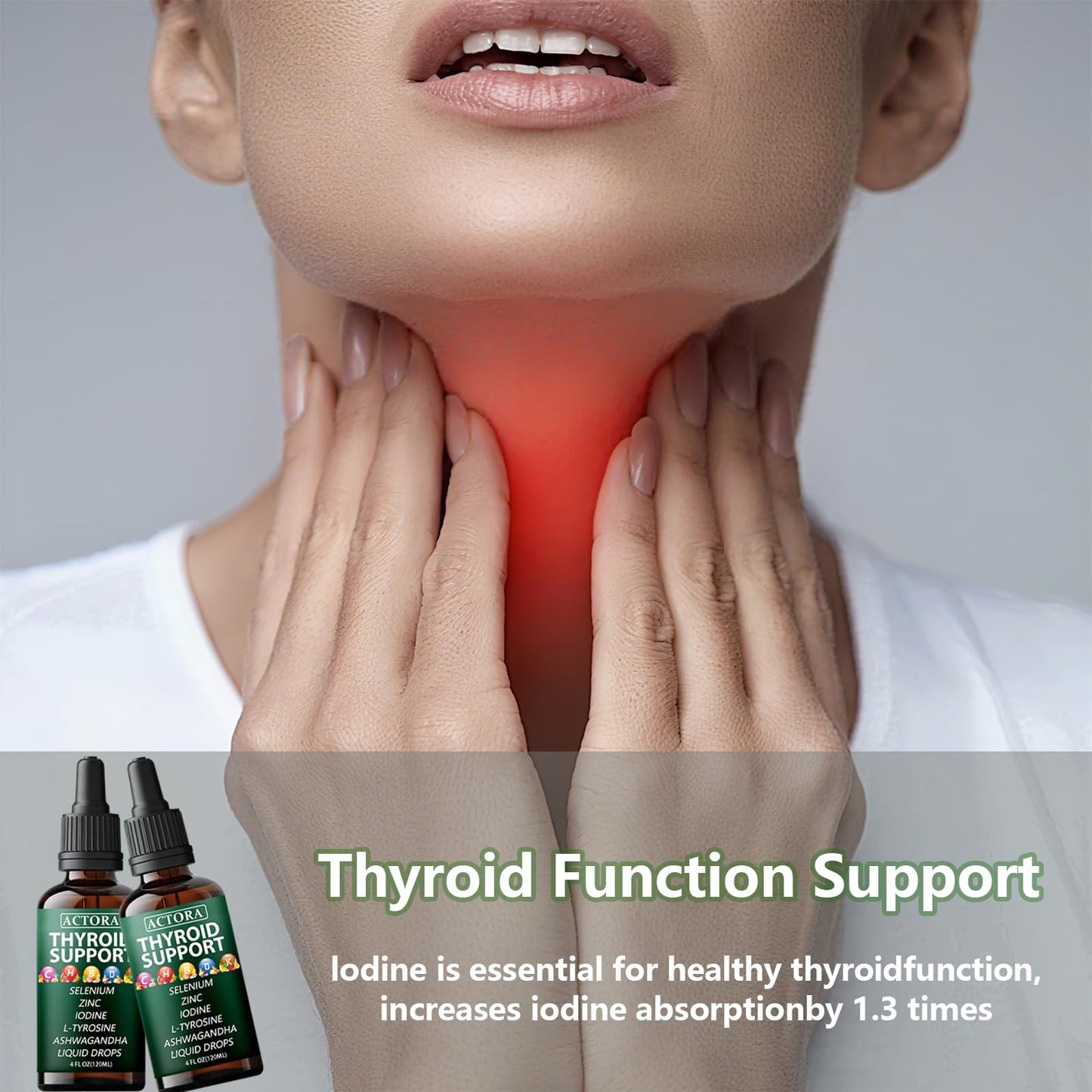 Savari Actora thyroid wellness drops with L-Tyrosine and vitamins.