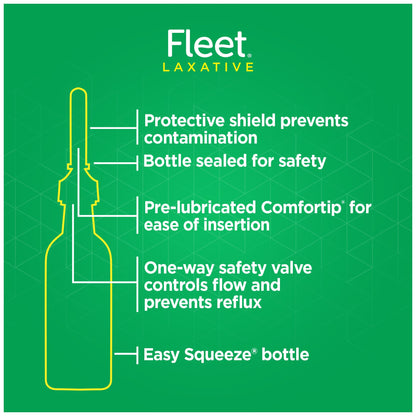 Top view of Fleet Saline Enema 4 bottle pack