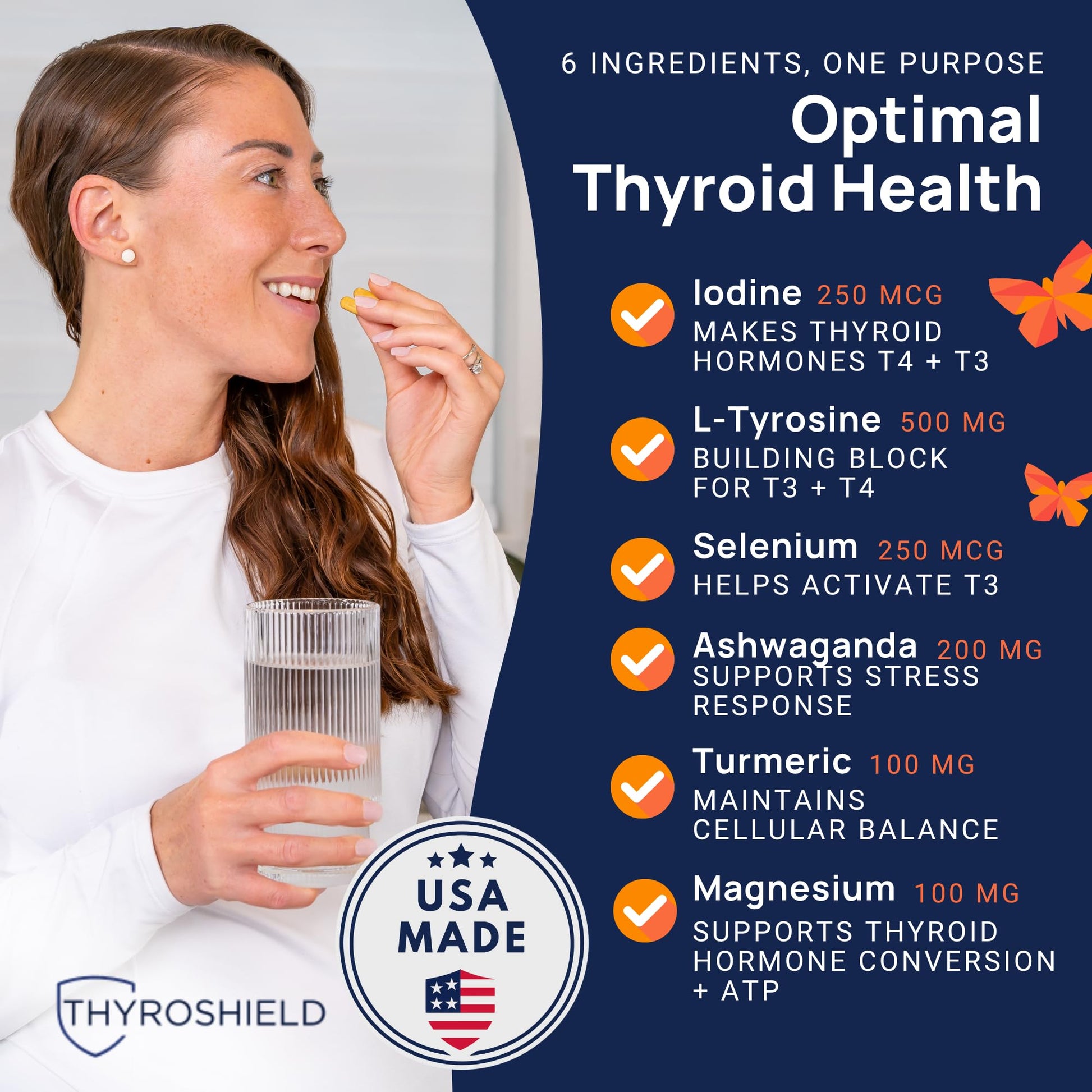 ThyroShield premium thyroid complex bottle showcasing ashwagandha and L-tyrosine benefits