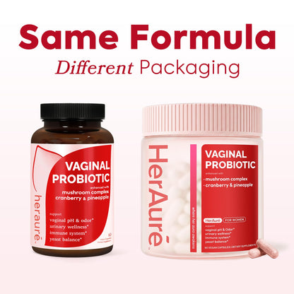 Supplement facts label on HerAuré vaginal probiotics bottle