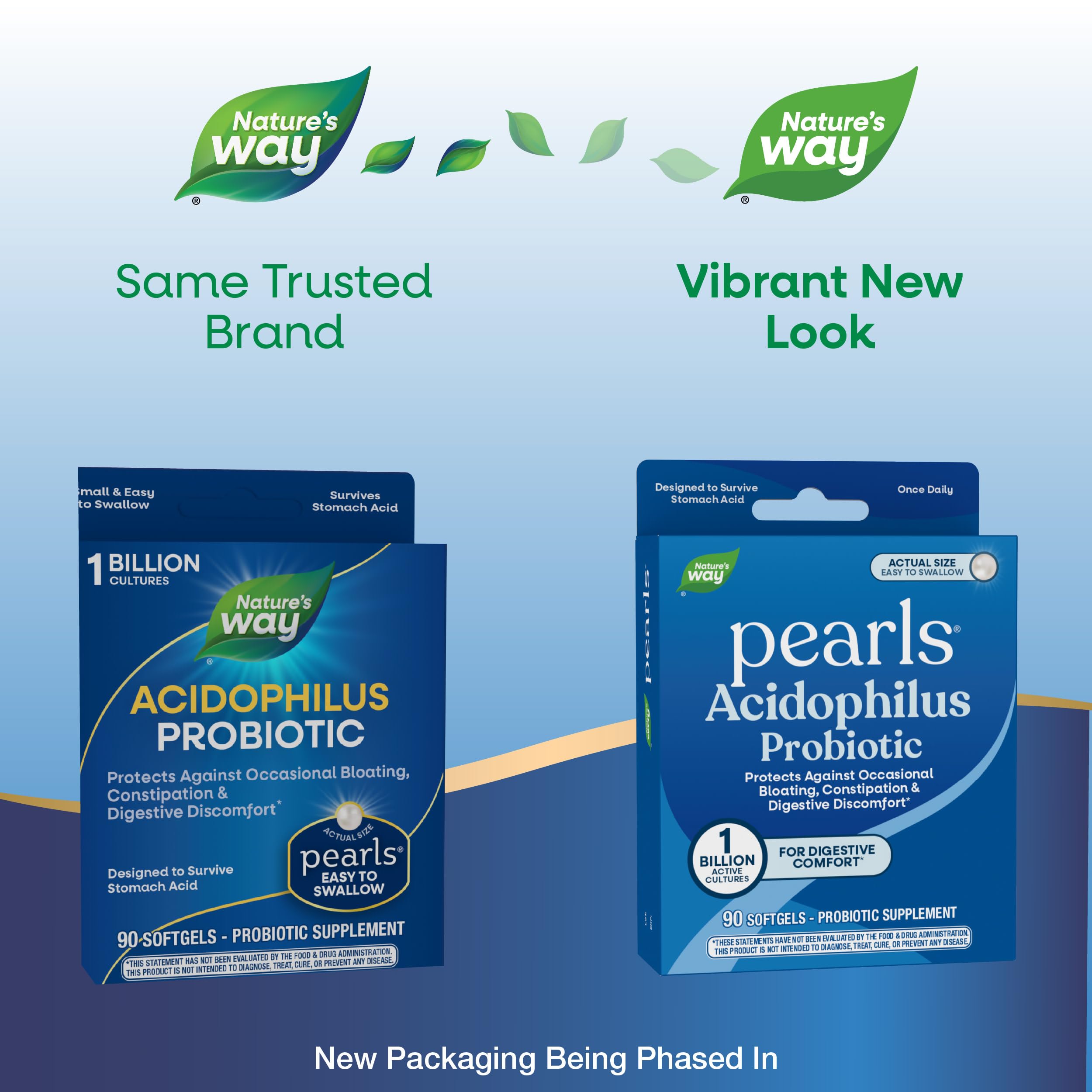 Close-up of the triple-layer probiotic softgels displaying the small pearl design for easy swallowing.