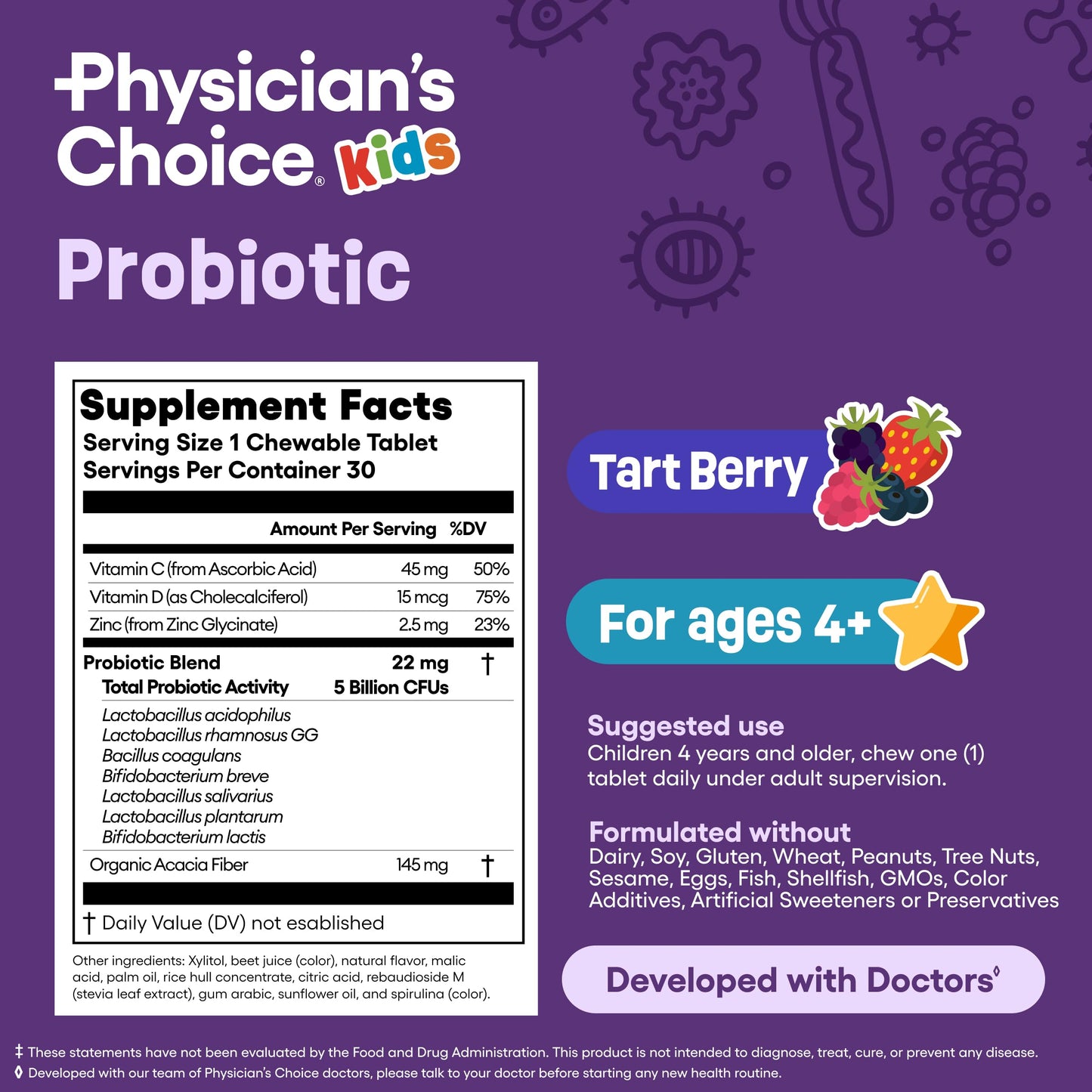 Authentic USA imported premium kids daily wellness probiotic container close up