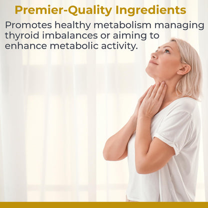 Close up of the non GMO and pure vegan certifications on the Premier Research Labs thyroid complex packaging.