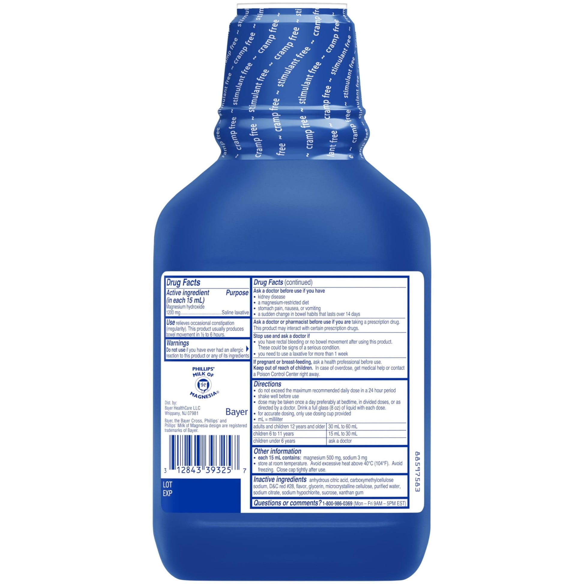 Phillips Milk of Magnesia bottle with wild cherry branding