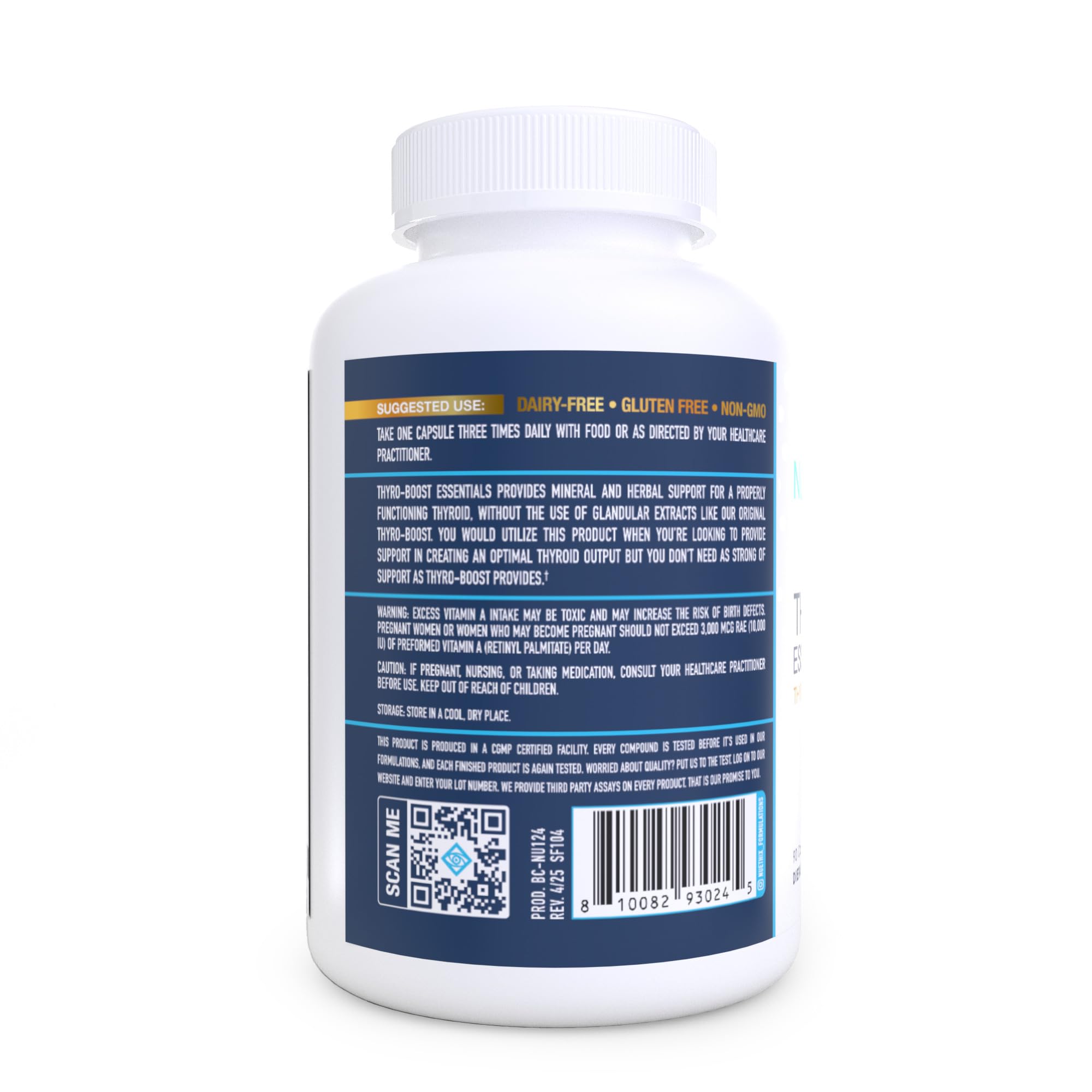 NuEthix Thyro Boost non glandular thyroid supplement supplement facts and premium ingredients label