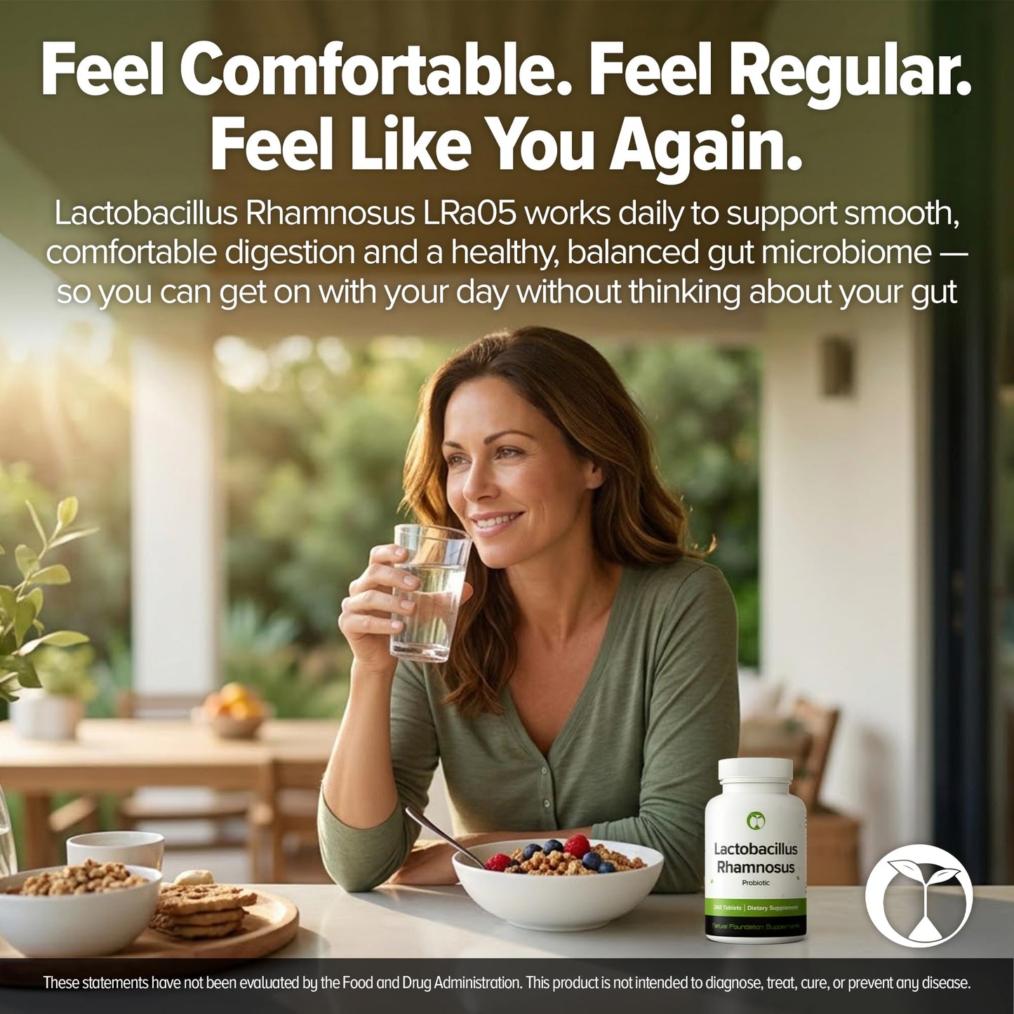 Authentic Natural Foundation probiotic supplement packaging for immune and gut health.