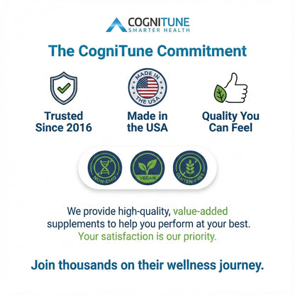 CogniTune thyroid gummies side view showcasing directions and safety facts