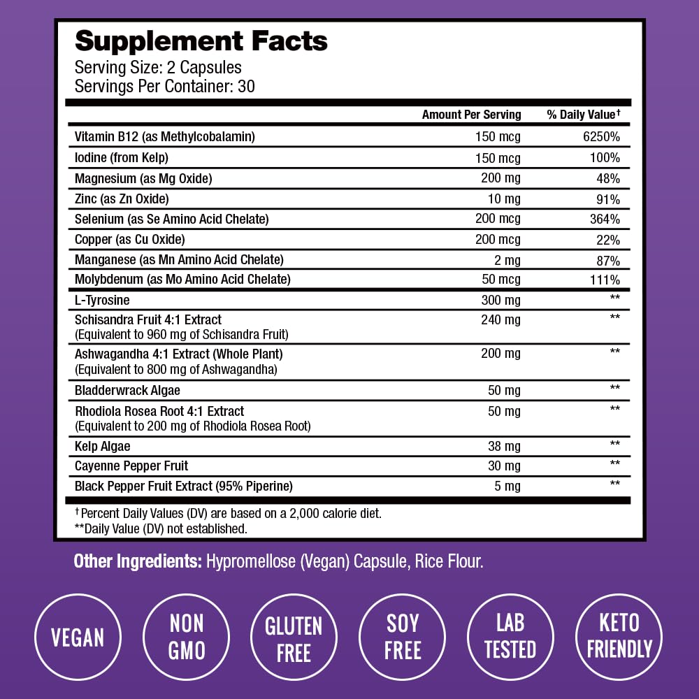 NutraChamps 60 vegetarian capsules package back ingredient label
