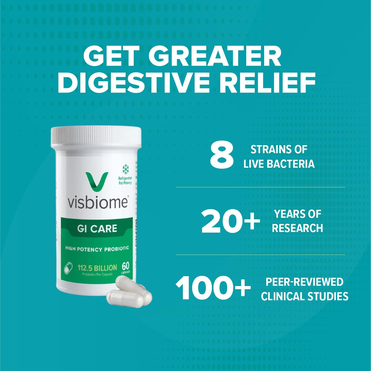 Visbiome 112.5 billion strains live bacteria capsules bottle label details
