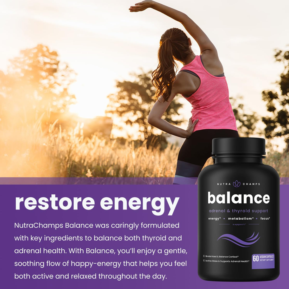 NutraChamps 2-in-1 dietary supplement container lifestyle mockup