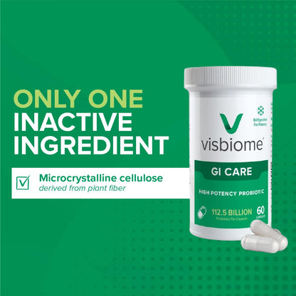 Visbiome GI care medical food probiotic imported capsules showing ingredients