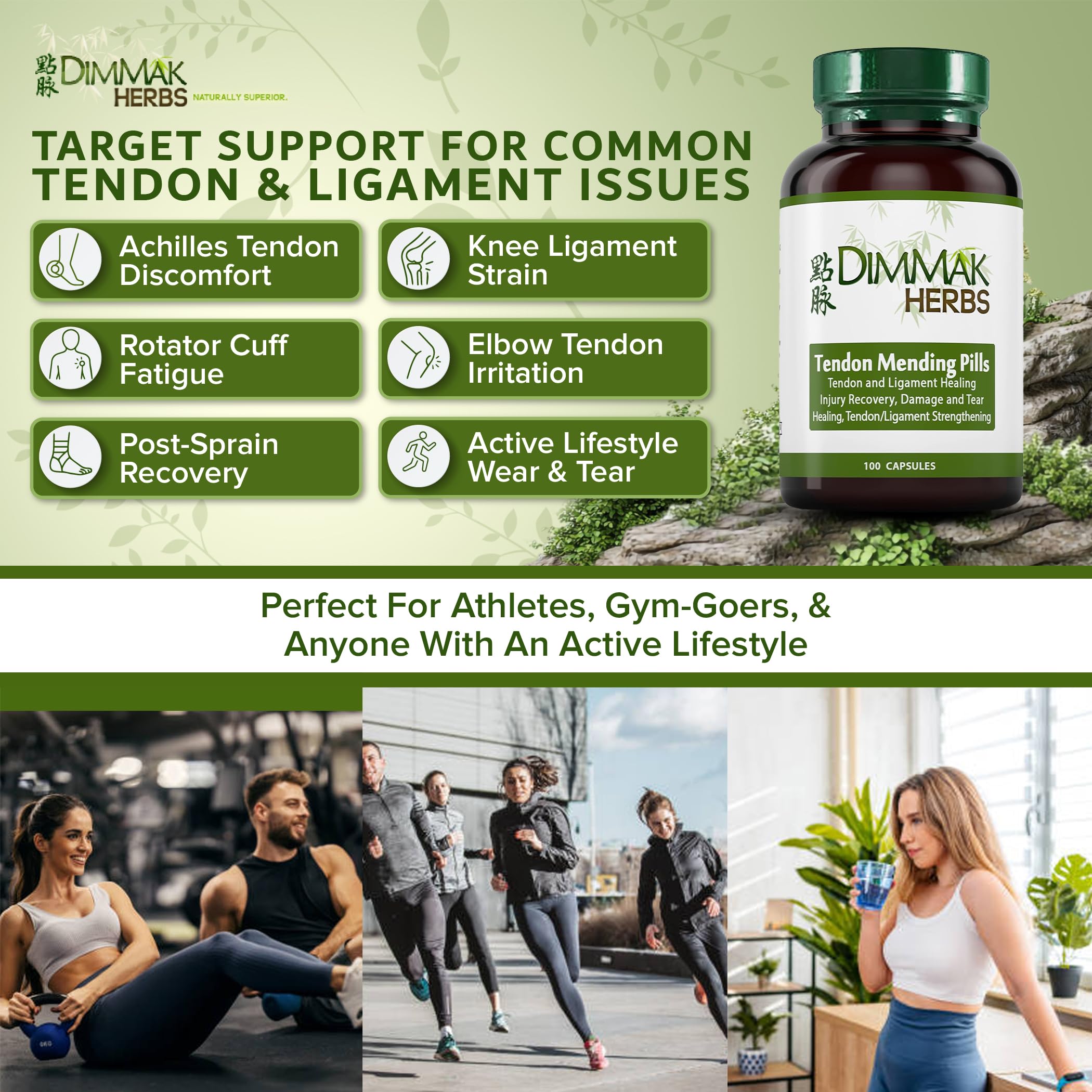 Dimmak Herbs Tendon Mending Pills packaging authentic USA import
